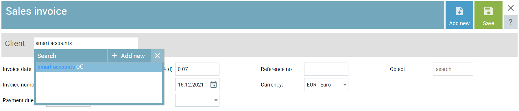 business registry query on sales invoice